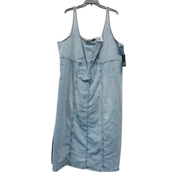 Wild Fable Women's Sleeveless Maxi Side Slit Bodycon Denim Jean Dress Size 2X - Picture 3 of 6